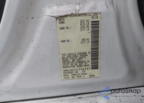 2018 Nissan Altima 2.5 Sv из США, поврежденный, VIN 1N4AL3AP2JC256347